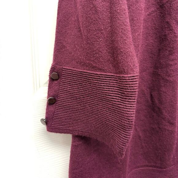 Evolution by Cyrus Sweater, Maroon Cardigan, Button Accents, Size S - Picture 4 of 9